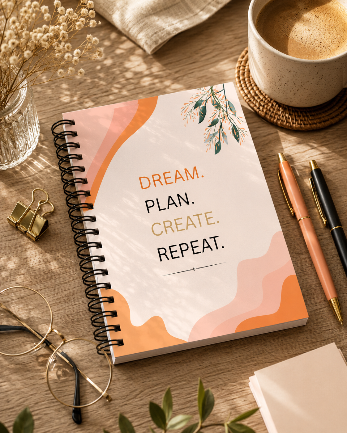 Dream & Create – Motivational Quote A5 Spiral Notebook