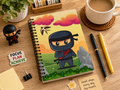 Cute Ninja Cartoon Spiral Notebook – A5